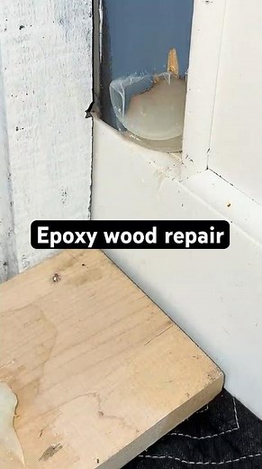 Epoxy wood repair. Large hole