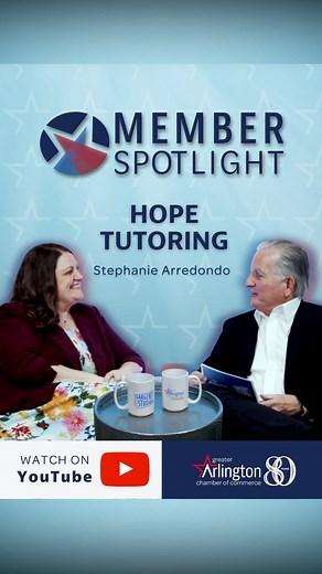 From homework help to life-changing confidence, HOPE Tutoring Center is meeting students where they are 📖💡 Bryan Weatherford chats with Stephanie Arredondo of HOPE Tutoring about how they’re helping 2nd–8th graders grow their confidence in math and reading through free, customized support. 🎥 Watch the full video on YouTube! #TogetherWeSucceed #ArlingtonTX #ChamberofCommerce #MemberSpotlight #SmallBusinesses #Tutoring #Education | Greater Arlington Chamber of Commerce