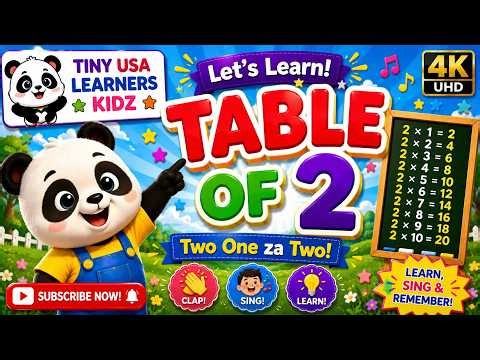Table of 2 Song for Kids 🐼 | Learn the 2 Times Table | Fun Multiplication Song for Preschool