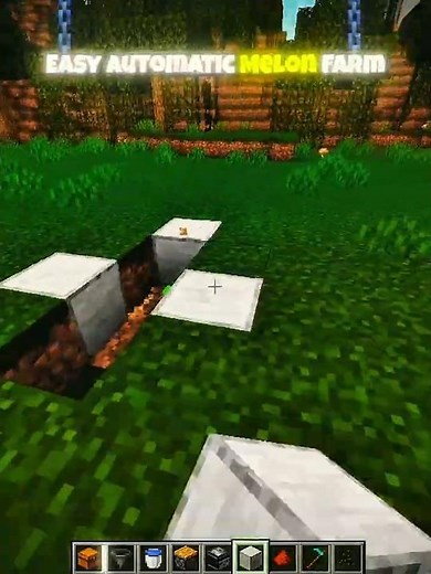 Minecraft Easy Automatic Melon Farm Moment ☠️ #minecraft #minecraftshorts #redstone #viralshorts
