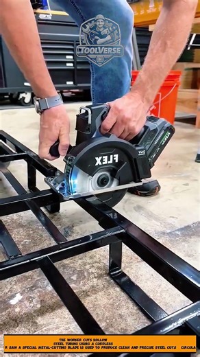 High-Speed Hollow Steel Cutting Process Using a Cordless Circular Saw