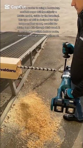 powerful, specialized drill for boring large holes in heavy timber.