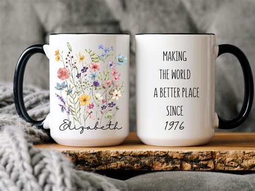 Custom 50th Birthday Mug for Her, Born in 1976 Mug, Personalized Birthday Mug, in My Fifties Era Cup Name, Chapter 50 Mug, 50th Gift for Her - Etsy