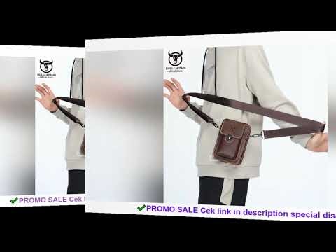 BULLCAPTAIN Crazy Horse Leather Male Waist Pack Phone Pouch Bags Waist Bag Men's Small Chest Shoulde