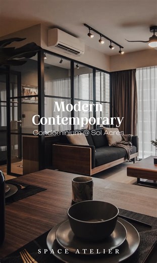 🇸🇬 Condominium @ Sol Acres Theme : Modern Contemporary Location : Condominium @ Sol Acres ✨A perfect blend of warmth and sophistication - this open-concept living and dining space features rich wood textures, soft lighting, and timeless modern design. Transform your space with Space Atelier! From HDBs to landed homes, we make your dream design to reality. #SpaceAtelier #InteriorDesign #HomeRenovation #singaporehomes