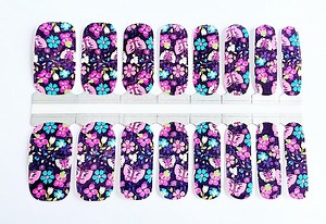 Butterfly Floral Nail Polish Strips / Nail Wraps - Etsy