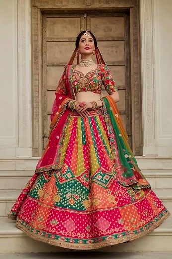 🌈 Traditional Rajasthani Bridal Lehenga Look | Vibrant & Royal Style Inspiration 💫