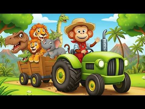 Monkey Funny Fixes Tractor and Plows Beet Field - Farm Work | MonKey Cartoon 🐒