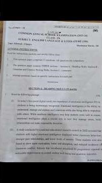 Class 9 English 2025-26 Question Paper Solution 📚 | Full Explanation 🔥