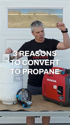 Here are three good reasons to convert your Honda generator to run on propane and natural gas with the Hutch Mountain Tri-Fuel Conversion kit. Seriously, it's awesome. #hutchmountain #trifuel #Propane ⚡ | Hutch Mountain