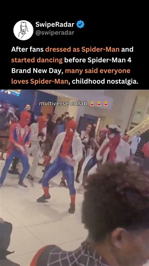 spider-man 4 fans’ full suit dance before the movie has everyone smiling 🕷️😂 #spiderman4