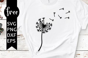 Dandelion svg free, free vector files, dandelion cut file, instant download, silhouette cameo, shirt design, dandelion vector, dxf 0885