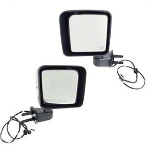 Jeep Wrangler Replacement Powered Heated Side Door Mirror with Two Connectors; Driver Side (14-18 Jeep Wrangler JK) - Free Shipping
