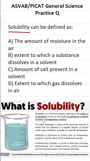 ASVAB/PiCAT General Science Practice Test Question #acetheasvab with #grammarhero