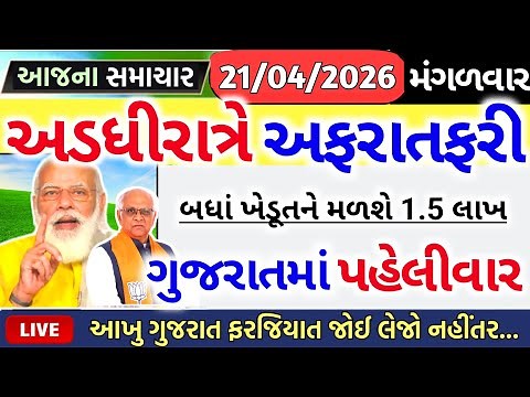 આજના તાજા સમાચાર/ દેવુંમાફ લોન, ખેડૂતો ખુશ: 4100 સહાય, આગાહી,નવા નિયમો, યોજના, ગેસ / khedut samachar