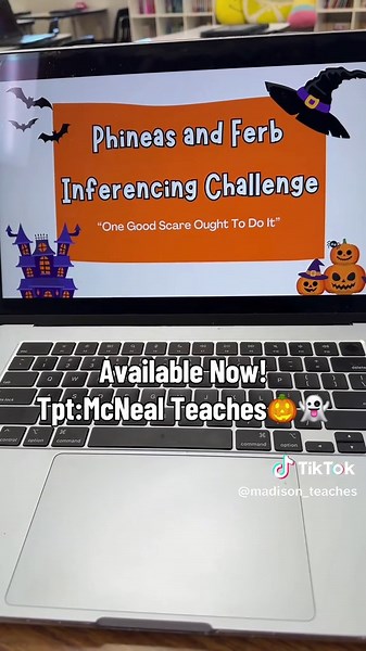 Phineas and Ferb inferencing challenge is perfect for your ELA classroom during the month October 🎃👻 Includes: 15 inferencing questions with an answer key✅ Tpt: McNeal Teaches #teachersoftiktok #teacher #halloween