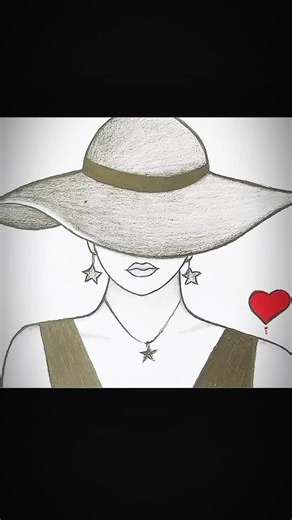Draw a beautiful girl with a Hat 👒 easy drawing step by step ✏️🎨#Arttips #USA #drawingtutorial #creativity #artcommunity