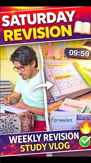 Saturday Revision Study Vlog 📚 | Productive Weekend Study Routine #shorts #vlog