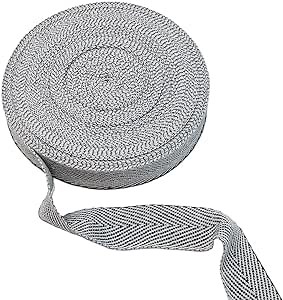 Rug Binding Tape for Rug Finishing Cotton Twill Tufting Tape, 4CM,4.5CM Width Herringbone Webbing Tape Roll for Apron Sewing Dressmaking Craft (4cm x100M Gray)