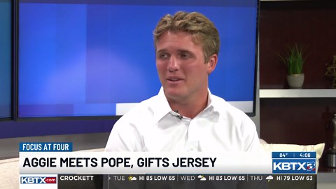 Aggie meets Pope Leo XIV, gifts custom Texas A&M football jersey