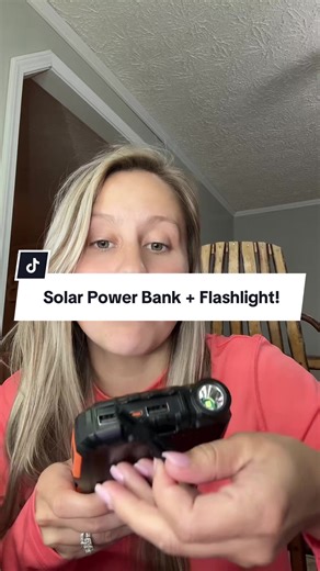This portable solar power bank   flashlight is a must-have for emergencies, camping, or just everyday backup. ☀️🔋 #solarcharger #powerbank #emergencyessentials #portablepower #tiktokfinds
