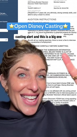 OPEN CASTING! It’s Disney’s annual talent search for youth for potential Disney Channel and Disney projects! From the looks of this casting breakdown, it seems they are seeking talent 9 to 17 years old who want to be considered for Disney film and television projects🎬⭐️ Watch this video for submission details, and of course your parents/legal guardian will need to submit you for this casting call! 🎬⭐️ If you’ve been wanting to launch your acting career, this is a great way to get yourself in f