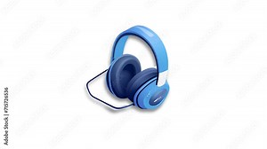 Headphones Icon of nice animated for your Computer isometric videos easy to use with Transparent Background