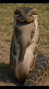 Python Swallows Elephant Head First!大蛇が象を丸呑みする衝撃の瞬間！#snake #elephant #wildlife #nature #realistic | Video Animal