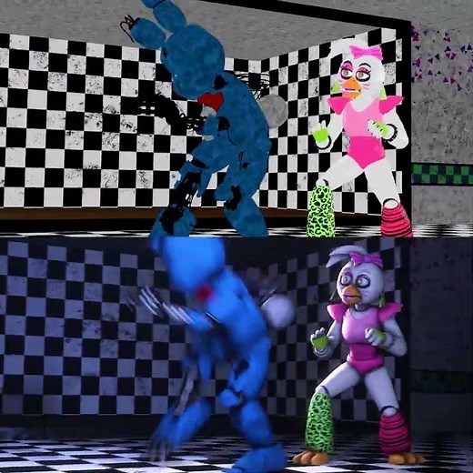 Glamrock Chica vs Toy Bonnie BTS (FNAF Fight Animation)