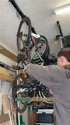#handt #SlidingBikeRack #garagegoals #GarageReset #newyearreset #bikestorage