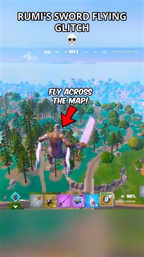 RUMI'S SWORD FLYING GLITCH in Fortnite Season 4😳 (Chapter 6) #fortnite #foryou #shortsfeed #fy