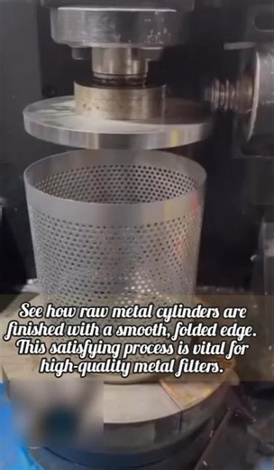 Amazing Industrial Machine Folding Metal Filter Cylinder Edges