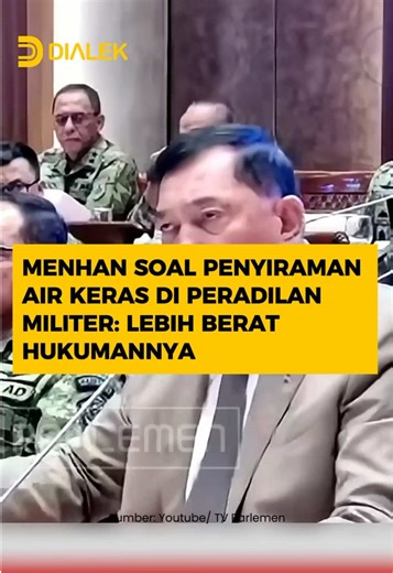 Menteri Pertahanan (Menhan) Sjafrie Sjamsoeddin mengklaim hukuman yang dijatuhkan pengadilan militer bisa lebih berat dalam kasus penyiraman aktivis KontraS Andrie Yunus oleh empat anggota BAIS TNI. Hal tersebut Sjafrie sampaikan dalam rapat bersama Komisi I DPR di Kompleks Parlemen, Senayan, Jakarta, Selasa 19 Mei. “Jadi kalau tadi ada bicara soal penyiraman, bisa lebih berat hukumannya. Jadi ini supaya Bapak tahu bahwa peradilan militer itu tinggi sekali nilainya. Apalagi sekarang ada oditur m