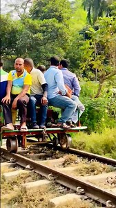 Motorized trolley for inspecting railway lines