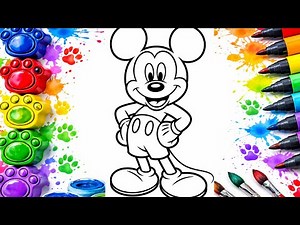 How to Draw Cartoon Mickey Mouse 🐭✨ | Easy Step by Step