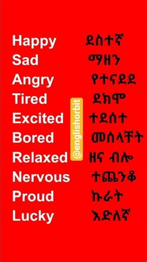 Learn English words that we use to describe the person appearance with Amharic #shorts #english