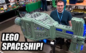 乐高巨型外星巡洋舰-带内饰，重达200磅!