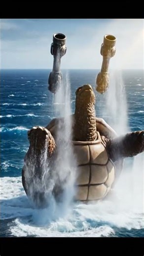 Giant Blastoise Emerges From Ocean Depths