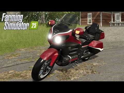 FS25 - 2015 Honda Goldwing - NEW MOTORCYCLE MOD for Farming Simulator 2025 ROLEPLAY | FS25 GAMEPLAY