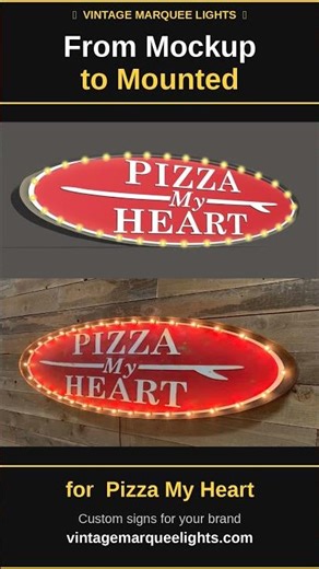 #Shorts | From Mockup to Mounted: Custom Marquee Sign for Pizza My Heart