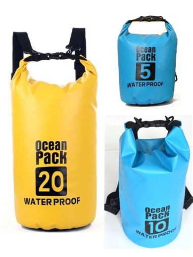 Portable Outdoor Sports Waterproof Bag, Hot Selling Cross-Border 5L 10L 20L PVC Waterproof Shoulder Bag/Backpack, Large Capacity Outdoor Waterproof Bag For Diving, Rafting, Swimming, Beach | SHEIN