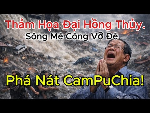 Campuchia Vỡ Đê Liên Hoàn: Đại Hồng Thủy Từ Sông Mê Công Quét Sạch Tất Cả.