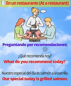 16K views · 437 reactions | Aprender inglés no tiene por qué ser difícil. Aquí tienes frases esenciales para pedir comida en un restaurante o tomar un taxi como un experto. ️ ✨ ¡Guarda este post y practica! ✨  ¿En qué otra situación necesitas ayuda con el inglés? ¡Déjamelo en los comentarios! ⬇️ #AprendeInglés #InglésFácil #EnglishForBeginners #FrasesEnInglés #HablarInglés | Inglés Definitivo | Facebook