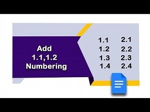 How to add 1.1, 1.2 ,1.3 numbering in Google Docs
