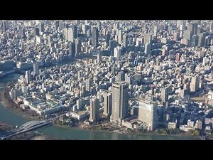 大阪上空から伊丹空港着陸まで DHC8-Q400