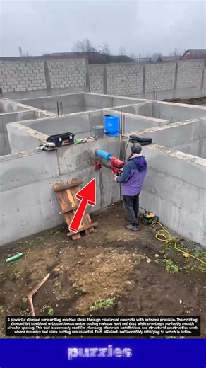 Insane Concrete Core Drilling Machine in Action! Perfect Circular Cut 😱