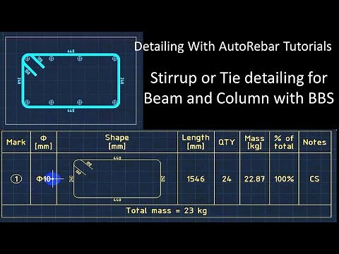 Detailing With AutoRebar Tutorials | Stirrup or Tie detailing for Beam and Column with BBS