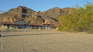 Abandoned resort buildings decay in the desert