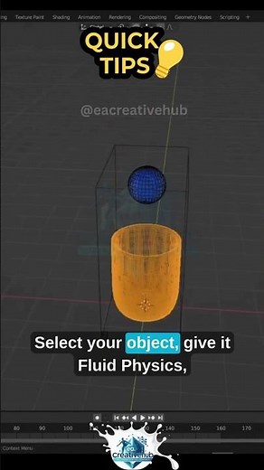 Create REALISTIC Fluid Simulation in Blender 💦🔥 #blender #viral #tutorial #cgi