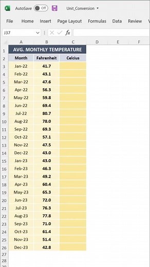 Measurement Conversion in Excel Tutorial
